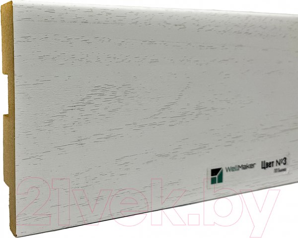 Изображение товара Плинтус WellMaker МДФ НМ-1780 80x16 (2.8м, бьянко 3)