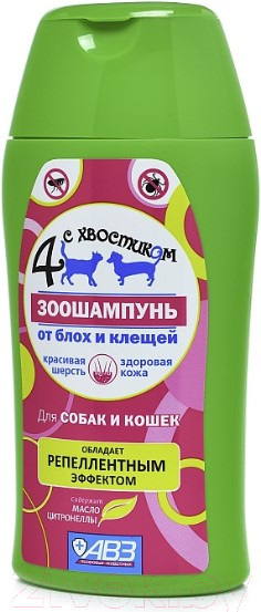 Изображение товара Шампунь для животных Агроветзащита Четыре с хвостиком / AB1070 (180мл)