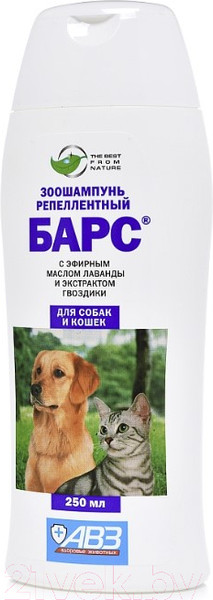 Изображение товара Шампунь для животных Агроветзащита Барс для собак и кошек / AB1292 (250мл)