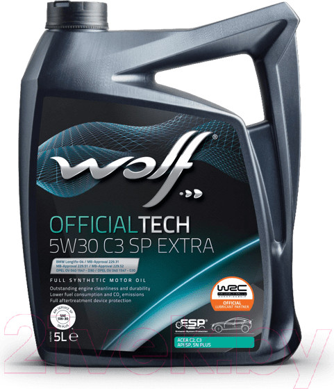 Изображение товара Моторное масло WOLF OfficialTech 5W30 SP Extra / 65648/5 (5л)