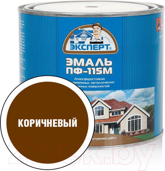 Изображение товара Эмаль Эксперт ПФ-115М Глянцевый (1.8кг, коричневый)