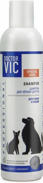 Изображение товара Шампунь для животных Doctor VIC Для черной шерсти собак и кошек (250мл)