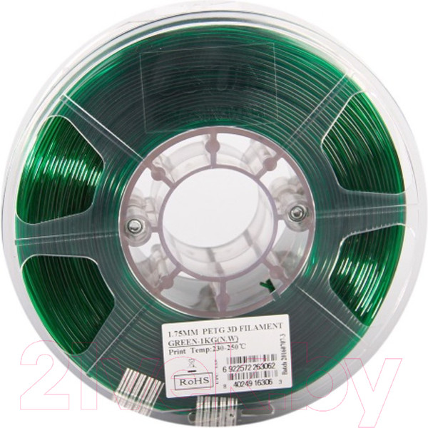 Изображение товара Пластик для 3D-печати eSUN PETG / т0026319 (1.75мм, 1кг, зеленый)