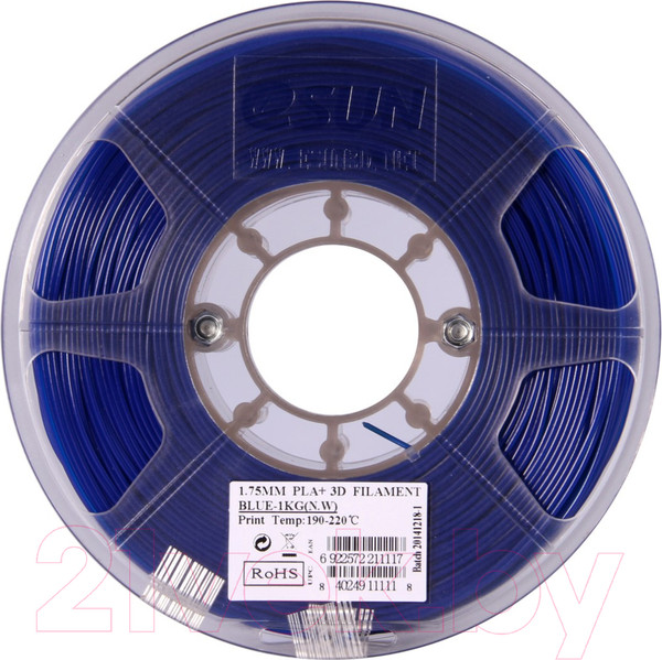 Изображение товара Пластик для 3D-печати eSUN PLA + / т0026294 (1.75мм, 1кг, синий)