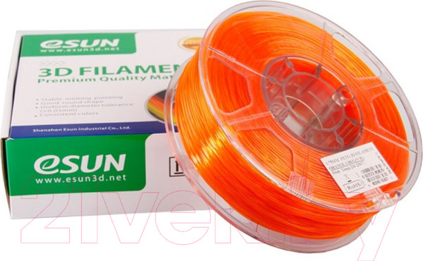 Изображение товара Пластик для 3D-печати eSUN PETG / т0026320 (1.75мм, 1кг, оранжевый)