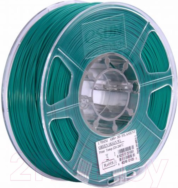 Изображение товара Пластик для 3D-печати eSUN ABS + / т0026664 (1.75мм, 1кг, зеленый)