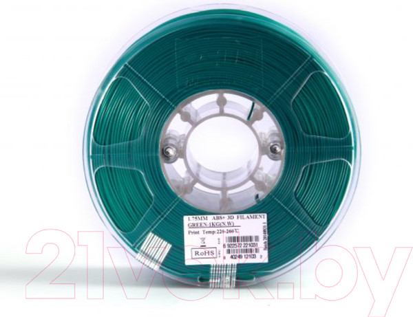 Изображение товара Пластик для 3D-печати eSUN ABS + / т0026664 (1.75мм, 1кг, зеленый)