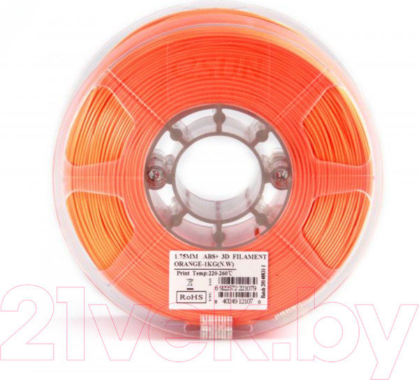 Изображение товара Пластик для 3D-печати eSUN ABS + / т0026843 (1.75мм, 1кг, оранжевый)