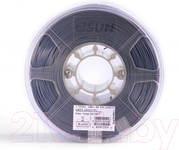 Изображение товара Пластик для 3D-печати eSUN ABS + / т0029667 (1.75мм, 1кг, серый)