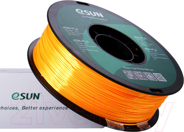 Изображение товара Пластик для 3D-печати eSUN eSilk-PLA / т0030635 (1.75мм, 1кг, темно-желтый)