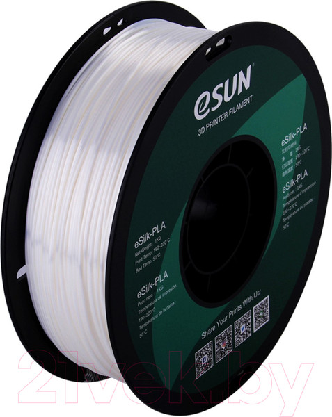 Изображение товара Пластик для 3D-печати eSUN eSilk-PLA / т0030640 (1.75мм, 1кг, белый)