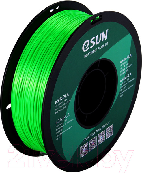 Изображение товара Пластик для 3D-печати eSUN eSilk-PLA / т0030641 (1.75мм, 1кг, зеленый)