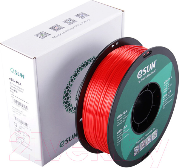 Изображение товара Пластик для 3D-печати eSUN eSilk-PLA / т0030643 (1.75мм, 1кг, красный)