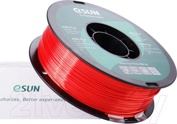 Изображение товара Пластик для 3D-печати eSUN eSilk-PLA / т0030643 (1.75мм, 1кг, красный)