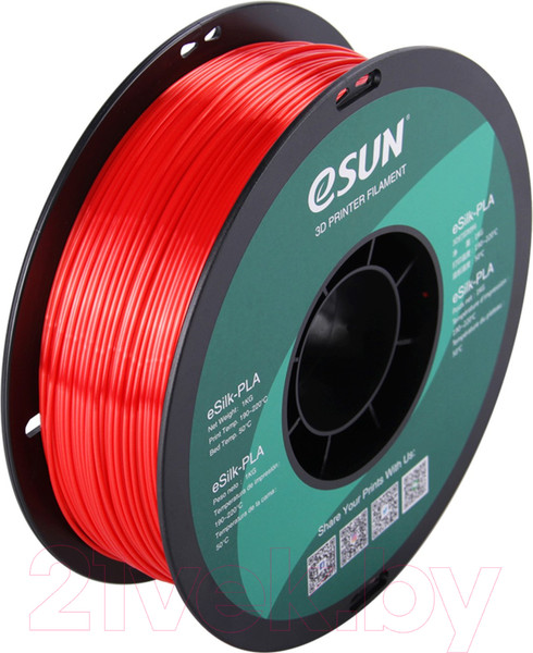 Изображение товара Пластик для 3D-печати eSUN eSilk-PLA / т0030643 (1.75мм, 1кг, красный)