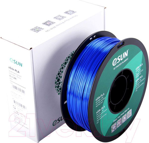 Изображение товара Пластик для 3D-печати eSUN eSilk-PLA / т0030644 (1.75мм, 1кг, голубой)