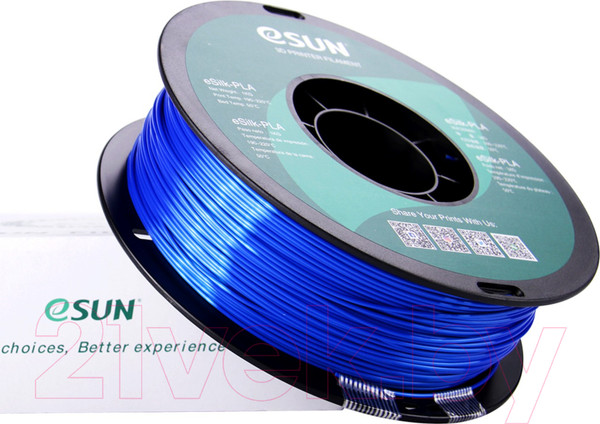 Изображение товара Пластик для 3D-печати eSUN eSilk-PLA / т0030644 (1.75мм, 1кг, голубой)
