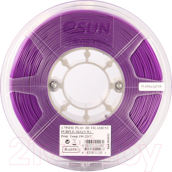 Изображение товара Пластик для 3D-печати eSUN PLA + / т0026304 (1.75мм, 1кг, пурпурный)