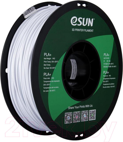 Изображение товара Пластик для 3D-печати eSUN PLA + / т0032294 (2.85 мм, 1 кг, холодный белый)