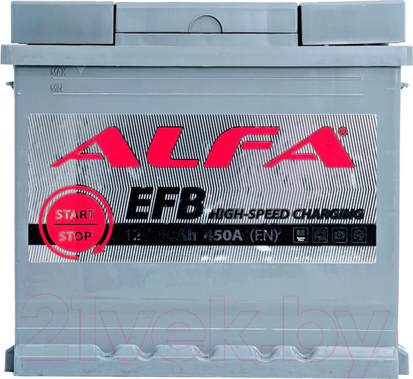 Изображение товара Автомобильный аккумулятор ALFA battery EFB R (50 А/ч)