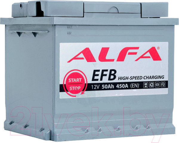 Изображение товара Автомобильный аккумулятор ALFA battery EFB R (50 А/ч)