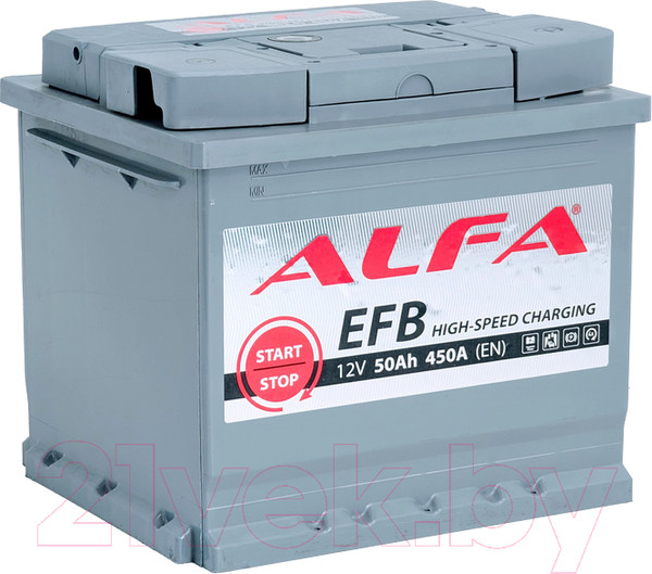 Изображение товара Автомобильный аккумулятор ALFA battery EFB R (50 А/ч)