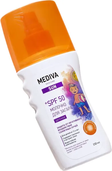 Изображение товара Молочко солнцезащитное Mediva Sun SPF50 Для детей / 107542 (150мл)