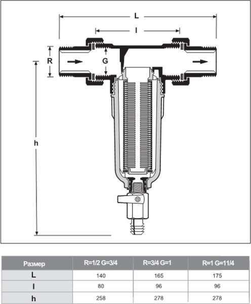 Изображение товара Магистральный фильтр Tim JH-1003 1/2 (без манометра)