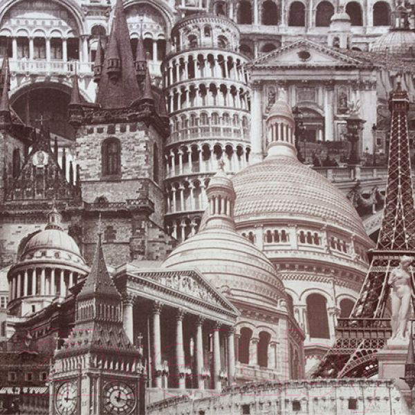 Изображение товара Диван угловой Асмана Олимп-1 правый (архитектура шоколад/кватро 4/кожзам коричневый)