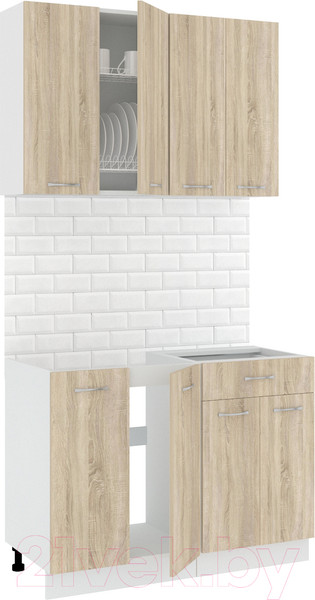 Изображение товара Кухонный гарнитур Кортекс-мебель Корнелия Лира-лайт 1.1м без столешницы (дуб сонома)