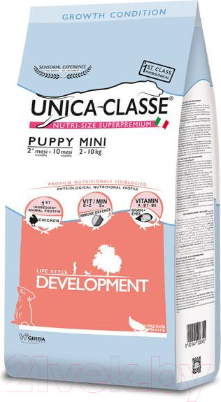 Изображение товара Сухой корм для собак Unica Classe для щенков мелких пород курица (2кг)