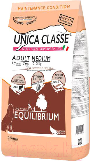 Изображение товара Сухой корм для собак Unica Classe для взрослых собак средних пород ягненок (3кг)