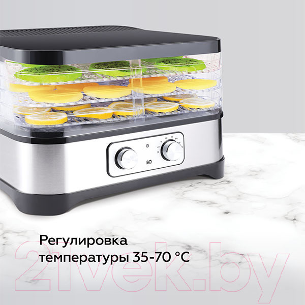 Изображение товара Сушилка для овощей и фруктов BQ FD1000 (черный/сталь)