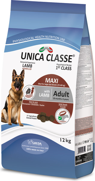 Изображение товара Сухой корм для собак Unica Classe для взрослых собак крупных пород ягненок (12кг)