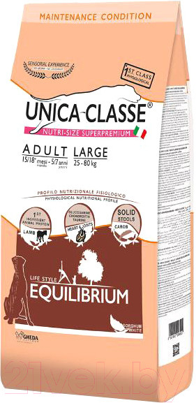 Изображение товара Сухой корм для собак Unica Classe для взрослых собак крупных пород ягненок (12кг)