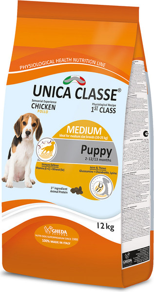 Изображение товара Сухой корм для собак Unica Classe для щенков средних и крупных пород курица (12кг)