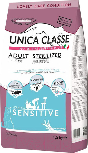 Изображение товара Сухой корм для кошек Unica Classe для взрослых стерилизованных кошек тунец (1.5кг)