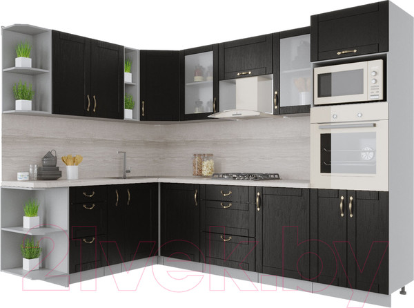 Изображение товара Кухонный гарнитур Интерлиния Мила Крафт 1.88x2.8 левая (дуб английский)