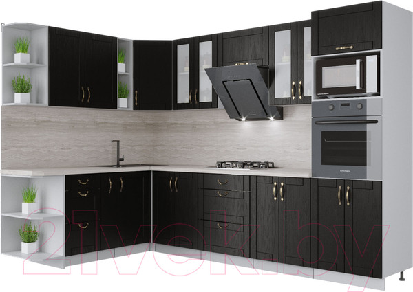 Изображение товара Кухонный гарнитур Интерлиния Мила Крафт 1.88x3.0 левая (дуб английский)