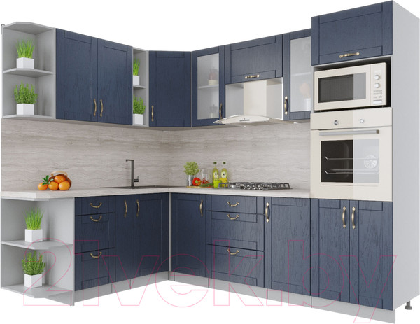 Изображение товара Кухонный гарнитур Интерлиния Мила Крафт 1.88x2.6 левая (дуб королевский)