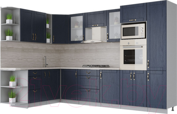 Изображение товара Кухонный гарнитур Интерлиния Мила Крафт 1.88x3.2 левая (дуб королевский)