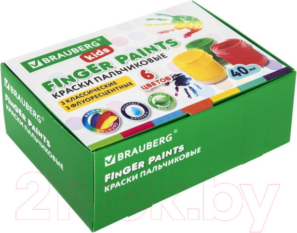 Изображение товара Пальчиковые краски Brauberg Kids / 192279 (6цв)