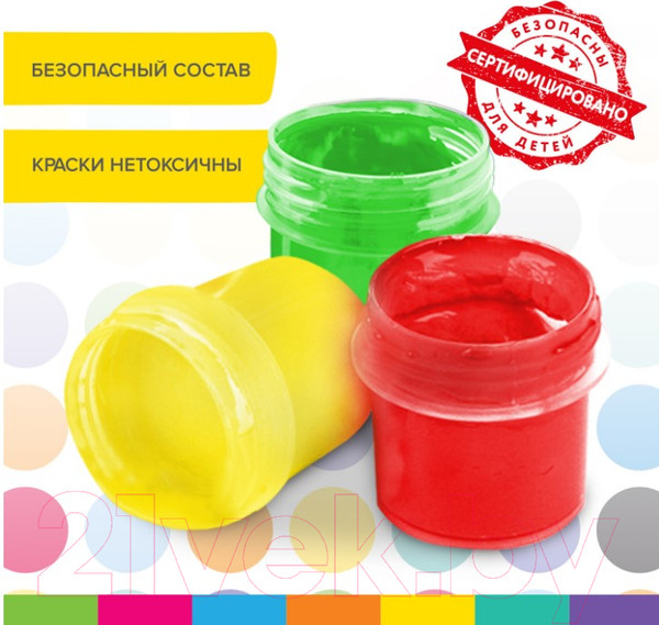 Изображение товара Пальчиковые краски Brauberg Kids / 192279 (6цв)