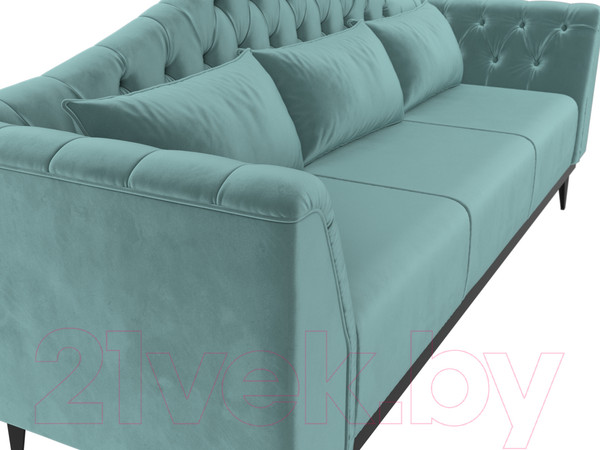 Изображение товара Диван Лига Диванов Флорида 318 / 112334 (велюр, бирюзовый)