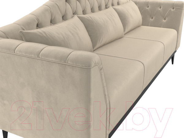Изображение товара Диван Лига Диванов Флорида 318 / 112348 (микровельвет, бежевый)