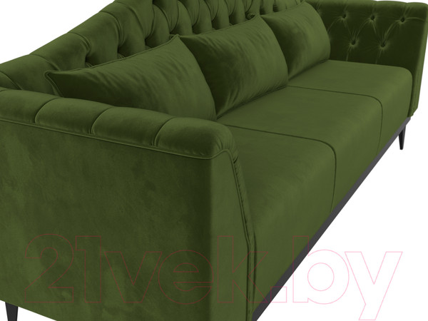 Изображение товара Диван Лига Диванов Флорида 318 / 112354 (микровельвет, зеленый)