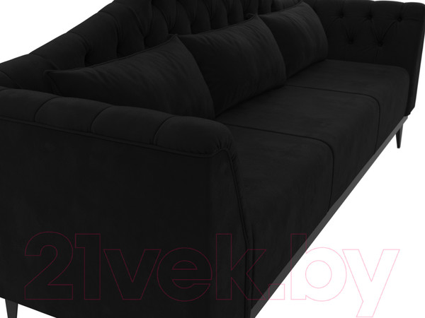 Изображение товара Диван Лига Диванов Флорида 318 / 112364 (микровельвет, черный)