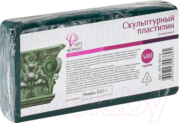 Изображение товара Пластилин скульптурный АртФормат AF11-011-12 (оливковый)