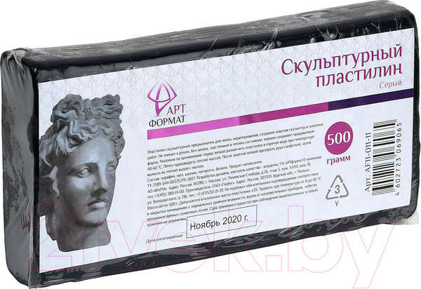 Изображение товара Пластилин скульптурный АртФормат AF11-011-11 (серый)