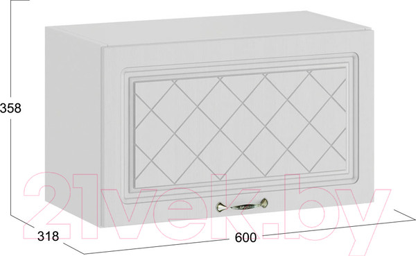 Изображение товара Шкаф навесной для кухни ТриЯ Бьянка 1В6Г (белый/дуб белый)